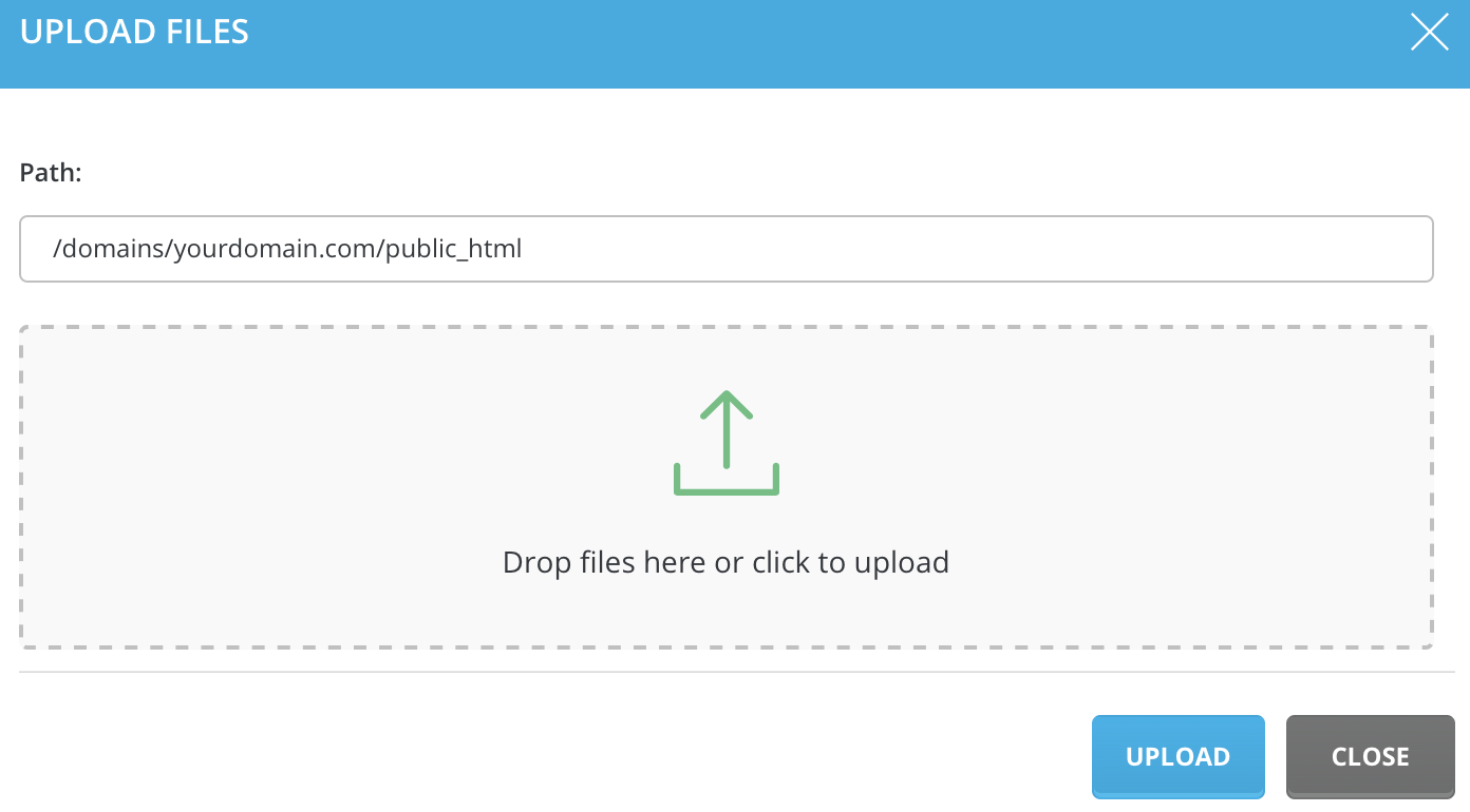 DirectAdmin File manager upload