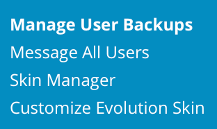 manage user backups